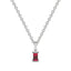 Bold baguette cut ruby centre stone necklace