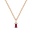Bold baguette cut ruby centre stone necklace