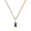 Bold baguette cut sapphire centre stone necklace