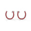 Lucky horse shoe stud earrings ruby
