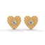 Amore fluted heart stud earrings diamond