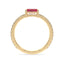 Bold baguette cut ruby centre stone ring with diamonds