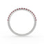 Rise pave curve ring ruby