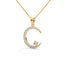 Crescent shape Lab grown diamond pendant GOLD side image