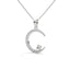 Crescent shape Lab grown diamond pendant WHITE GOLD