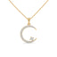 Crescent shape diamond pendant Lab grown diamond gold pendant