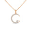 Crescent shape lab grown diamond pendant Rose Gold
