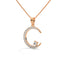 Crescent shape lab grown diamond pendant Rose Gold pendant