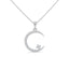 Crescent shape lab grown diamond pendant white Gold