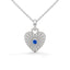 Amore fluted heart necklace sapphire
