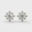 Serenity flower stud earrings diamond