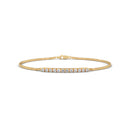 Four prong string diamond bracelet