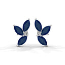 Confident marquise stud earrings sapphire