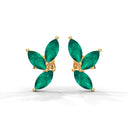 Confident marquise stud earrings emerald