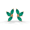 Confident marquise stud earrings emerald