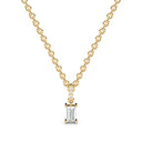 Bold baguette cut diamond centre stone necklace