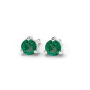 Empower solitaire stud earring emerald