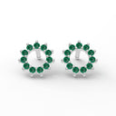 Invincible sun stud earrings emerald