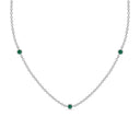 Fearless three bezel necklace emerald