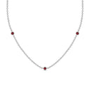 Fearless three bezel necklace ruby