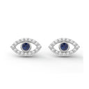 Protection evil eye stud earrings sapphire