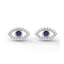 Protection evil eye stud earrings sapphire