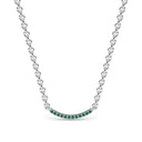 Rise pave curve necklace emerald