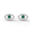 Protection evil eye stud earrings emerald