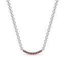 Rise pave curve necklace ruby