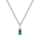 Bold baguette cut emerald centre stone necklace