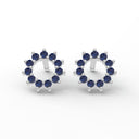 Invincible sun stud earrings sapphire
