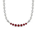 Love floating ruby curve necklace