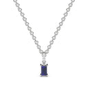 Bold baguette cut sapphire centre stone necklace
