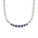 Love floating sapphire curve necklace