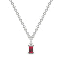 Bold baguette cut ruby centre stone necklace