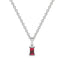 Bold baguette cut ruby centre stone necklace