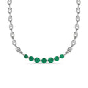 Love floating emerald curve necklace