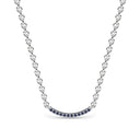 Rise pave curve necklace sapphire