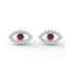 Protection evil eye stud earrings ruby