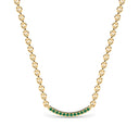 Rise pave curve necklace emerald