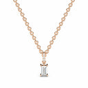 Bold baguette cut diamond centre stone necklace