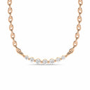 Love floating diamond curve necklace