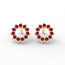Invincible sun stud earrings ruby
