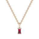 Bold baguette cut ruby centre stone necklace