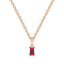 Bold baguette cut ruby centre stone necklace