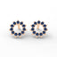 Invincible sun stud earrings sapphire