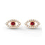 Protection evil eye stud earrings ruby