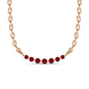 Love floating ruby curve necklace
