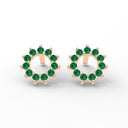 Invincible sun stud earrings emerald