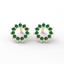 Invincible sun stud earrings emerald